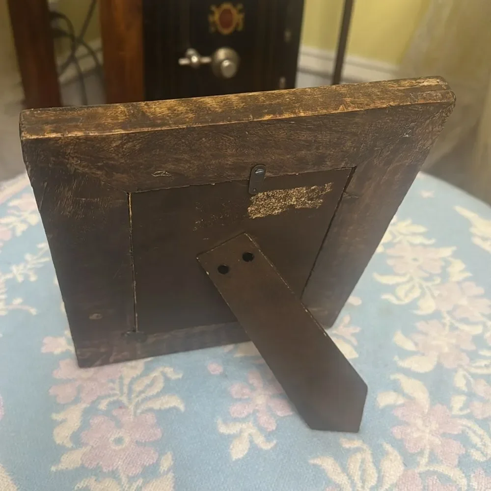 *Cabin-Couture* Rustic Glitter Carved Brown Solid Wood Picture Frame